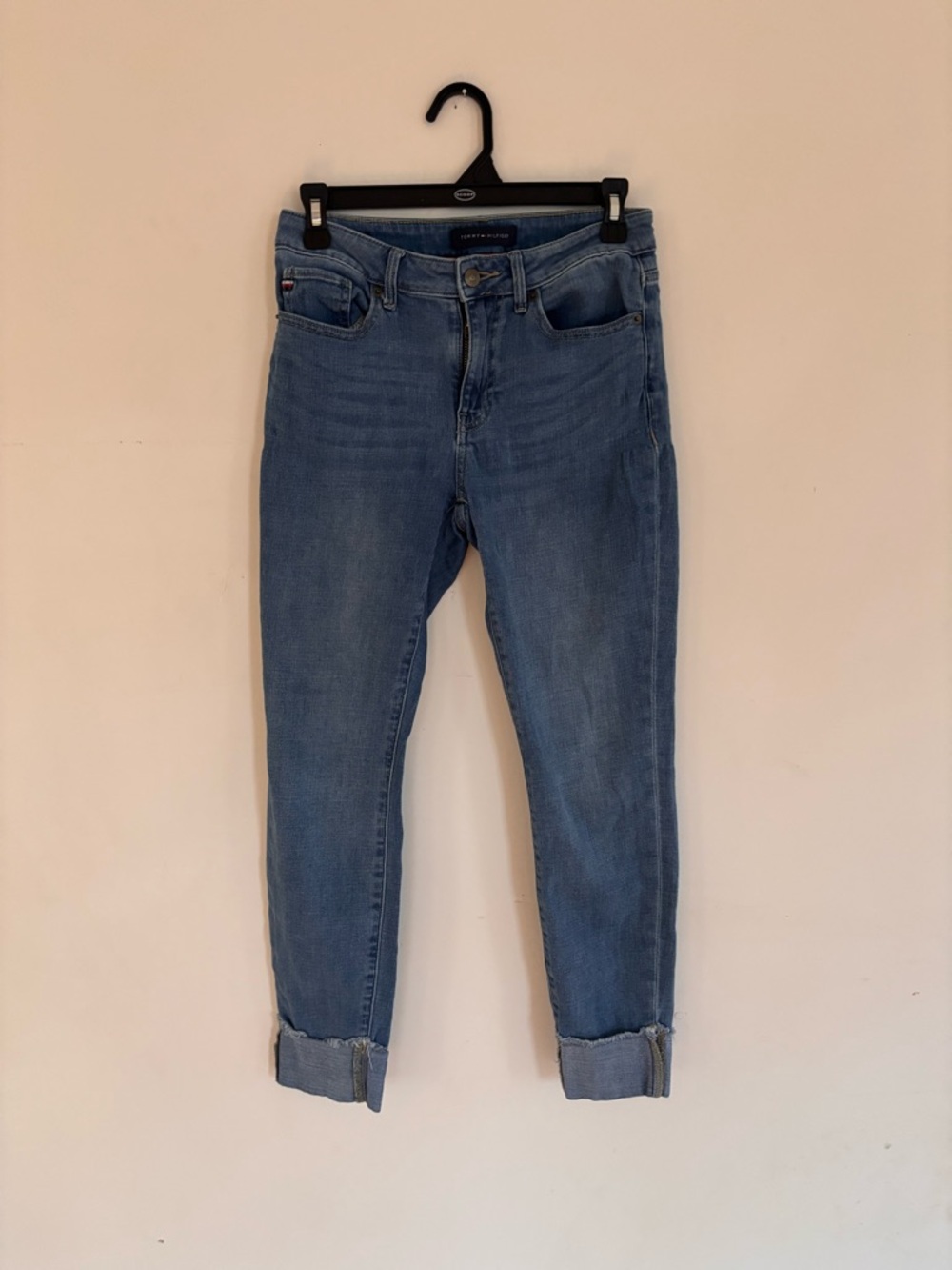 Tommy Hilfiger Skinny Jeans Size 2 Cuffed Raw Hem Ankle Denim